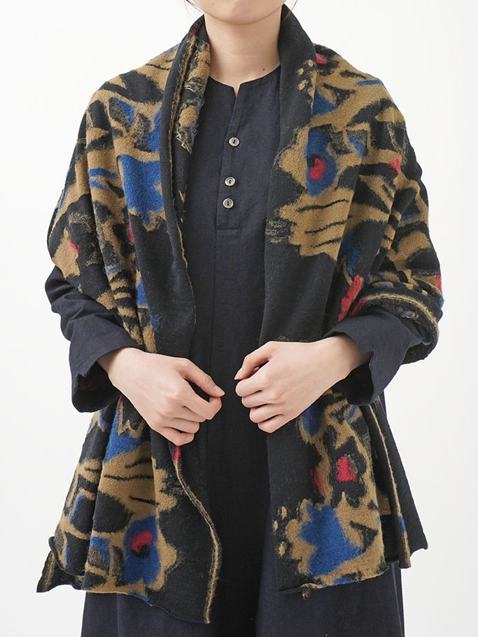 2／48ウールカットジャガード小春柄 ストール