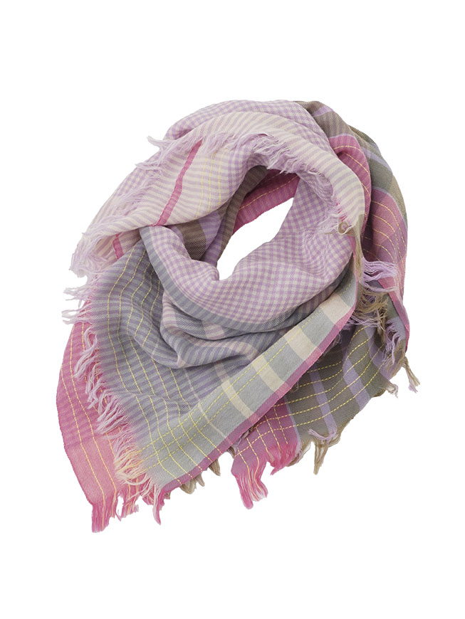 ３０／－綿コーマ　ふふむチェックストール