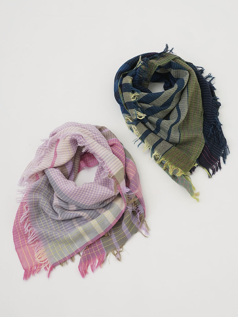 30／－綿コーマ ふふむチェックストール