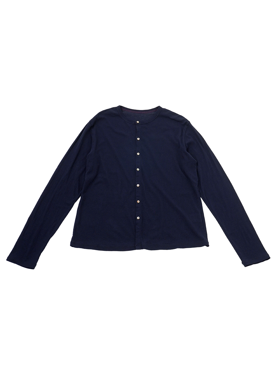 ８０／－シアーストレッチフライス　クルー襟カーディガン