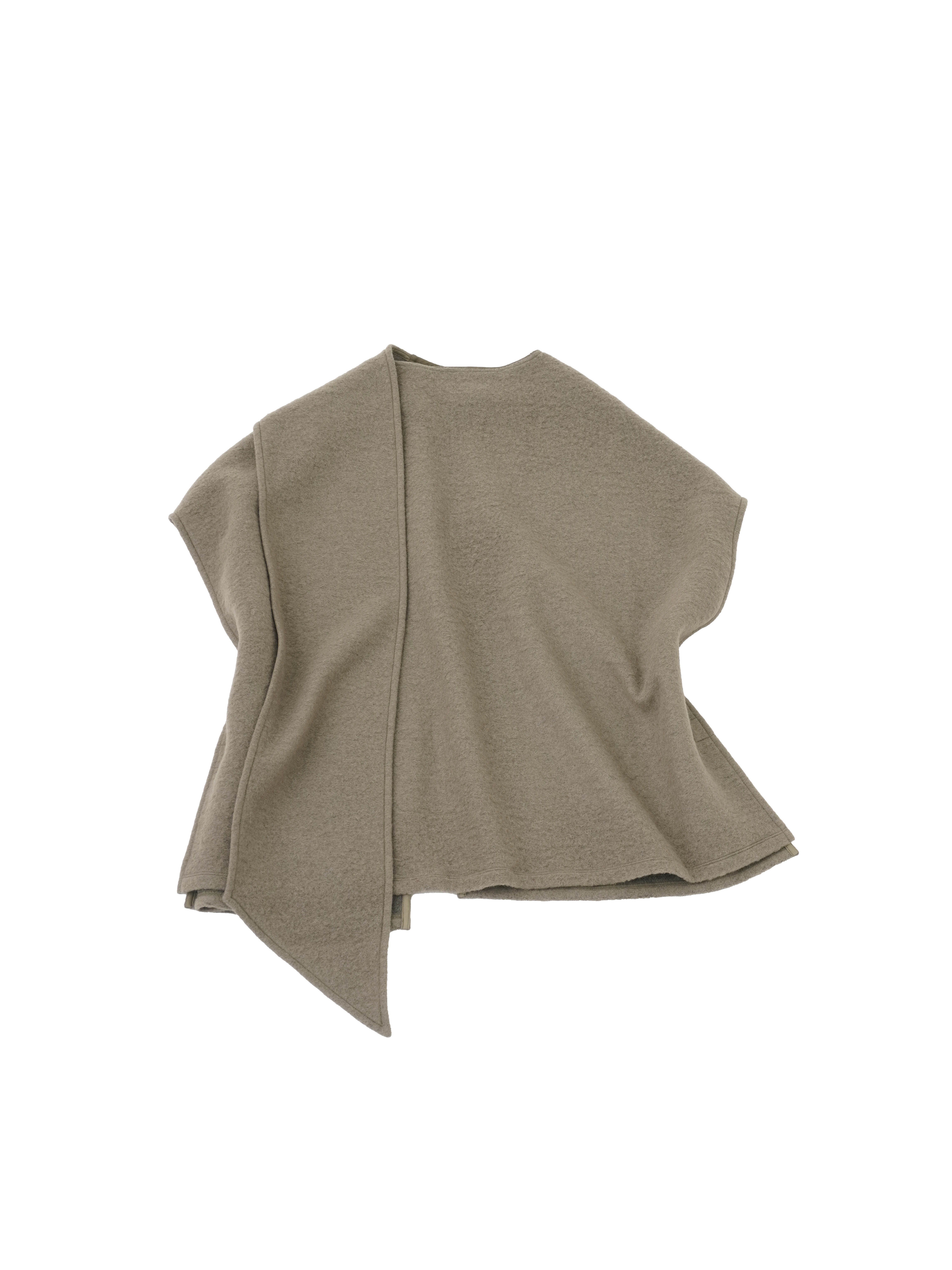 圧縮ニット ノースリーブケープコート