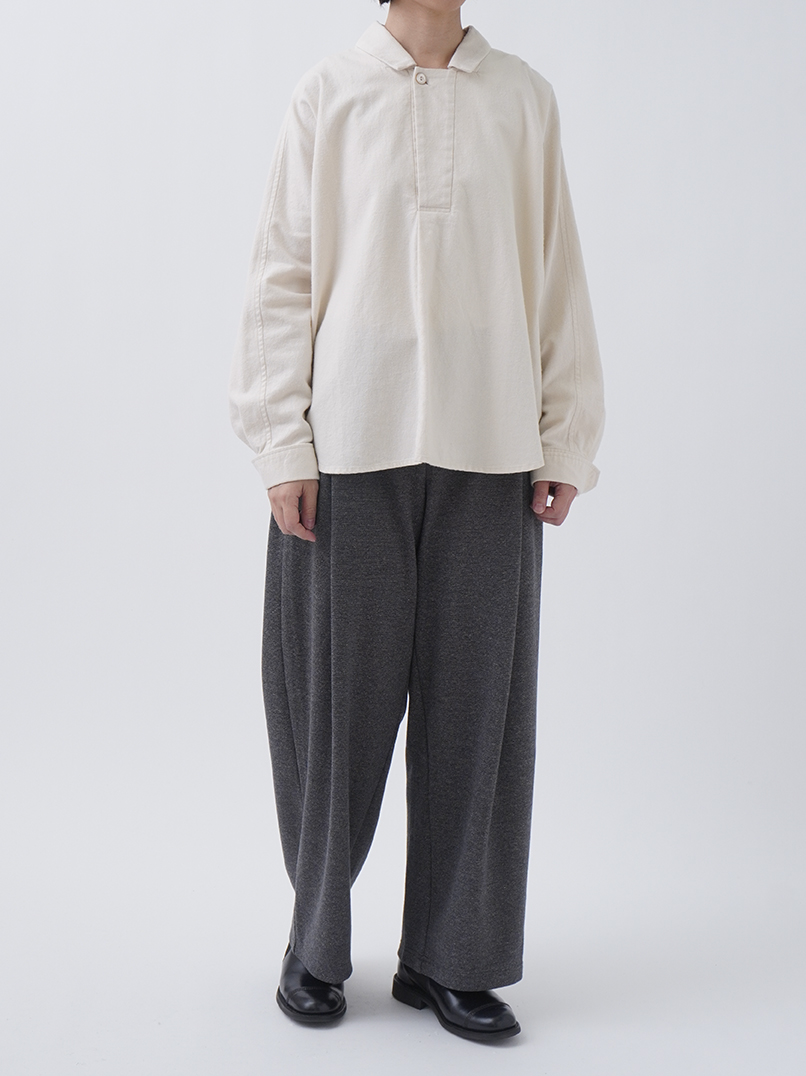 Wool／CottonJerseyピンヘッド タックパンツ