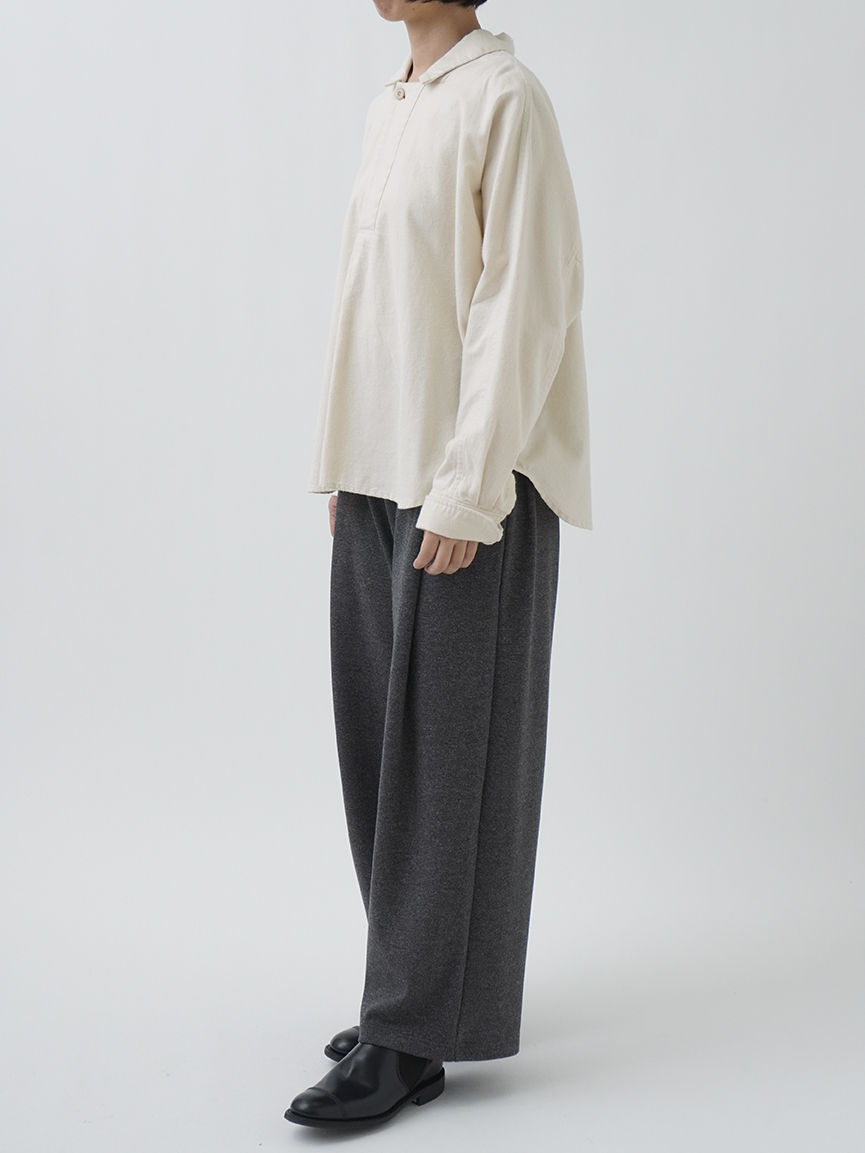 Wool／CottonJerseyピンヘッド タックパンツ