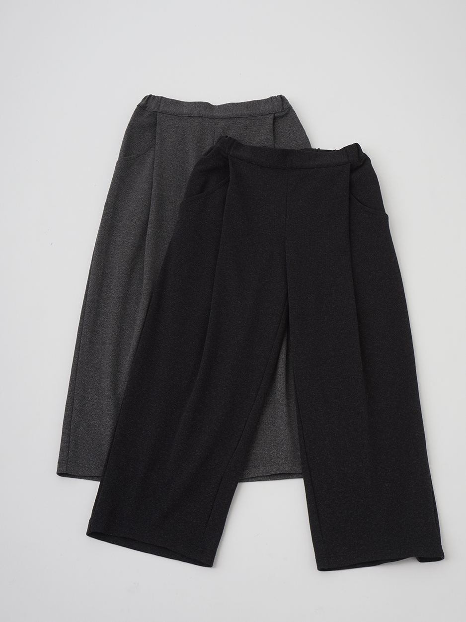 Wool／CottonJerseyピンヘッド タックパンツ