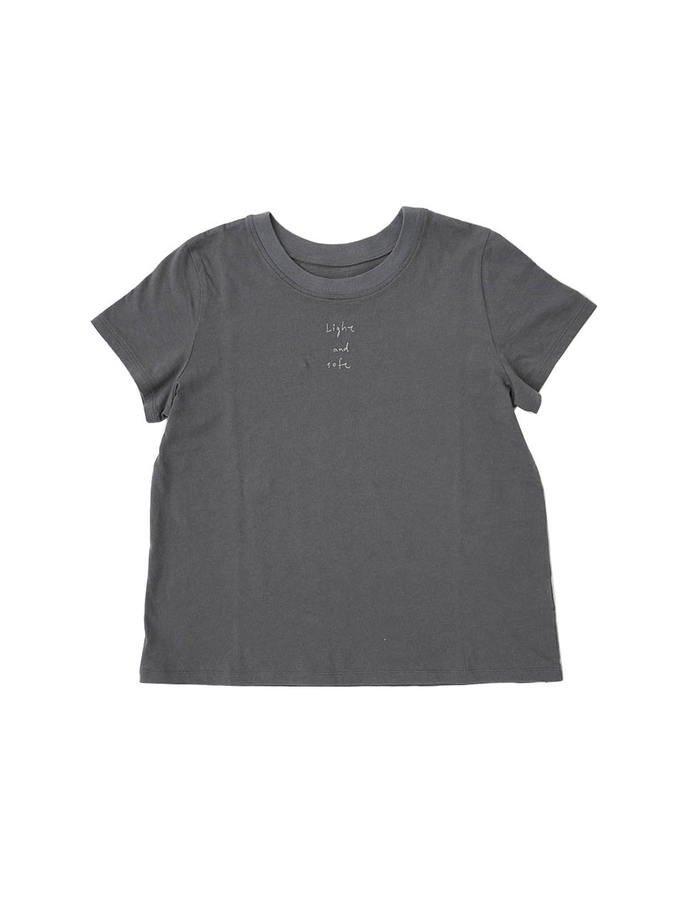 30／－ナチュラルソフト天竺 メッセージ刺繍Tシャツ