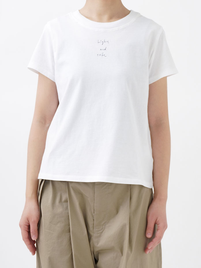 NOSWEA Tシャツ ホワイト ロゴ刺繍 THE NORTH FACE (ザ ノースフェイス) ロゴ刺繍 クルーネック