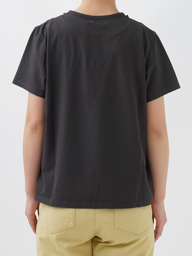 パラスパレス　今季新作　強撚度詰め天竺　フリルＴシャツ　ホワイト 40／－SZ強撚度詰め天竺 フリルTシャツ