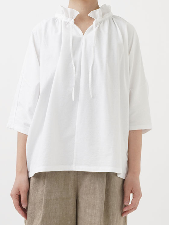 45R 度詰天竺のドルマンTシャツ ホワイト 楽天市場】【日本製】シャツ地×天竺のバイマテリアルプルオーバー