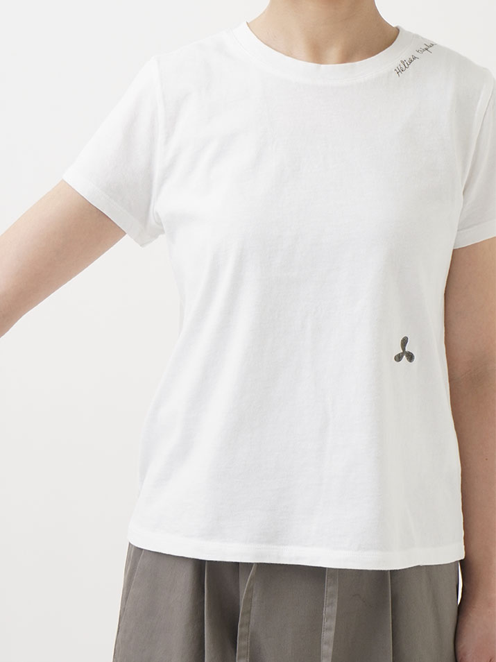 30／－ナチュラルソフト天竺 プロペラ刺繍Tシャツ