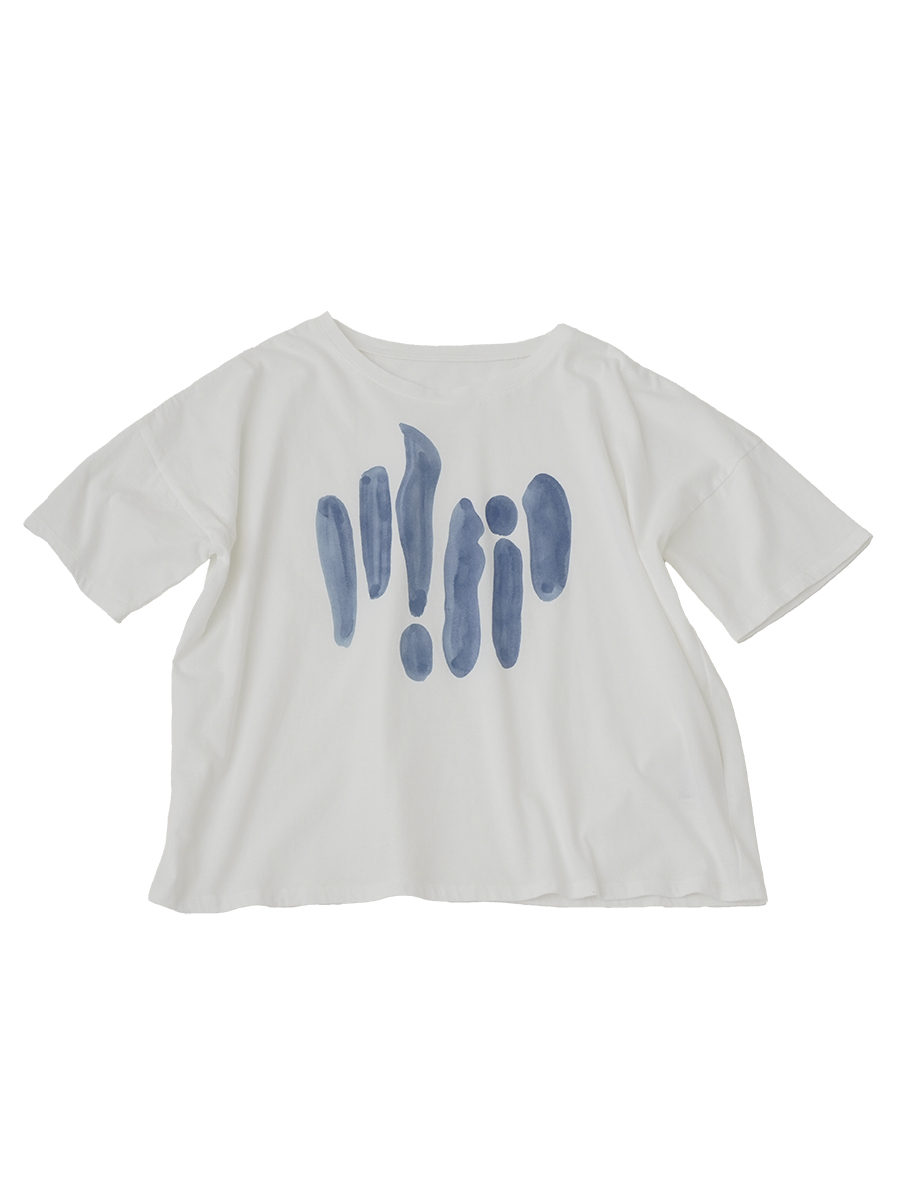 ３０／－ナチュラルソフト天竺　島浪プリントＴシャツ