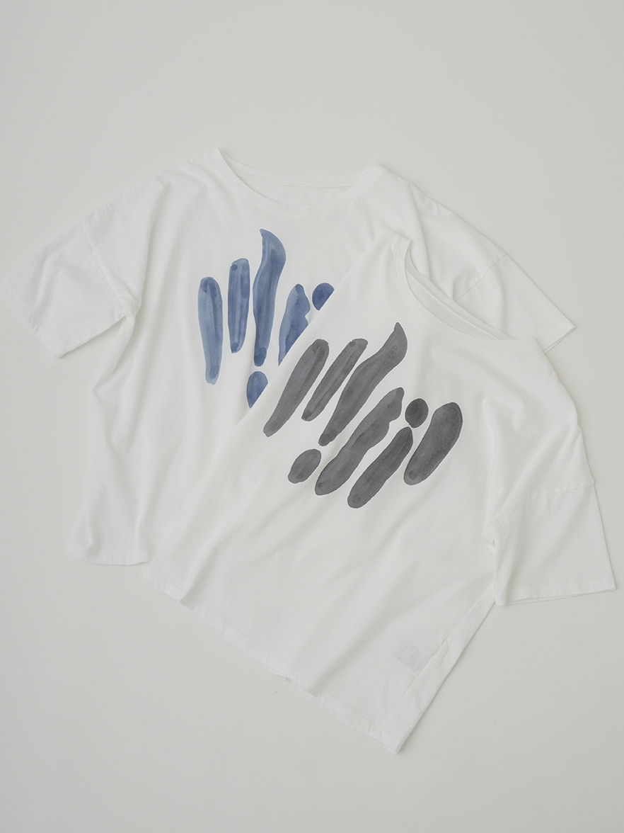 30／－ナチュラルソフト天竺 島浪プリントTシャツ
