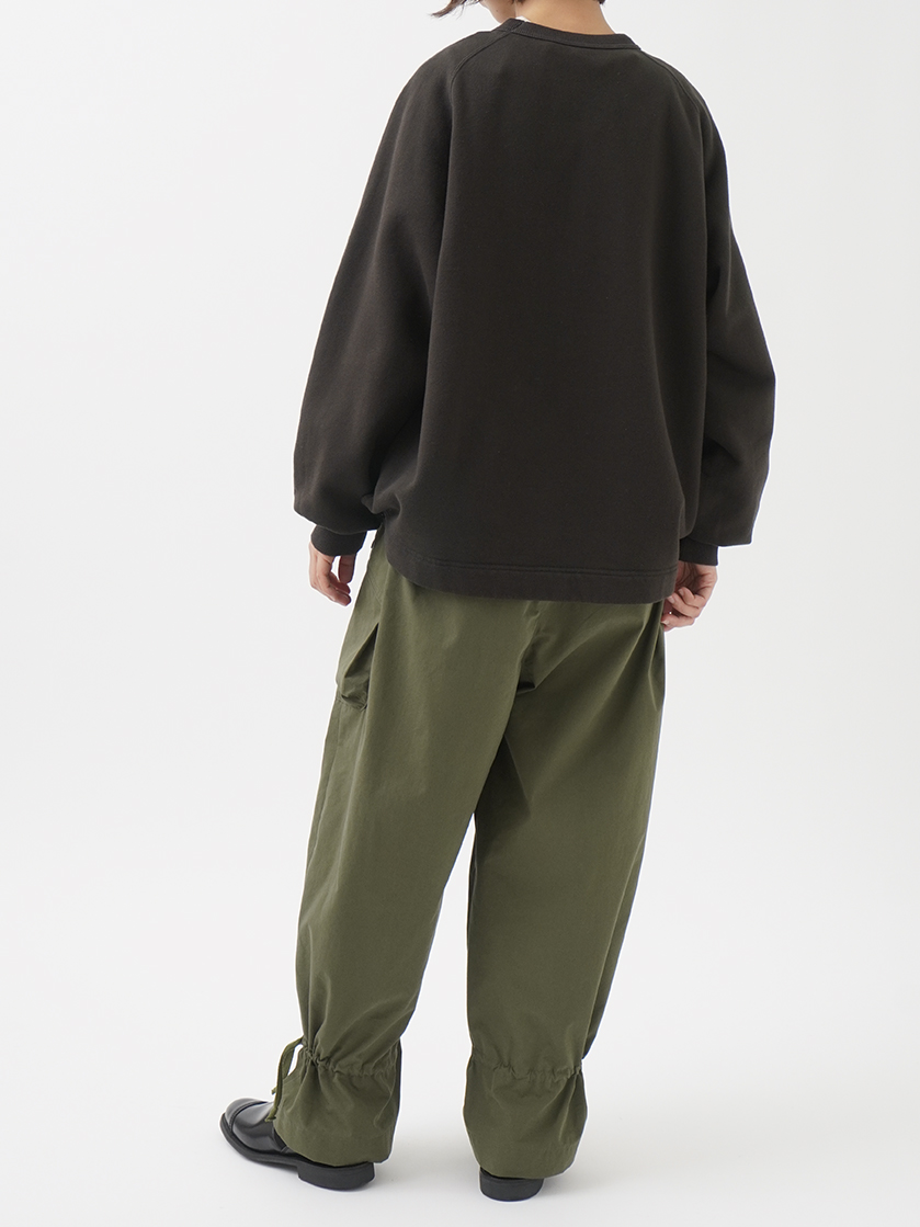 30／10タンブラー起毛 変形ラグランスエットシャツ