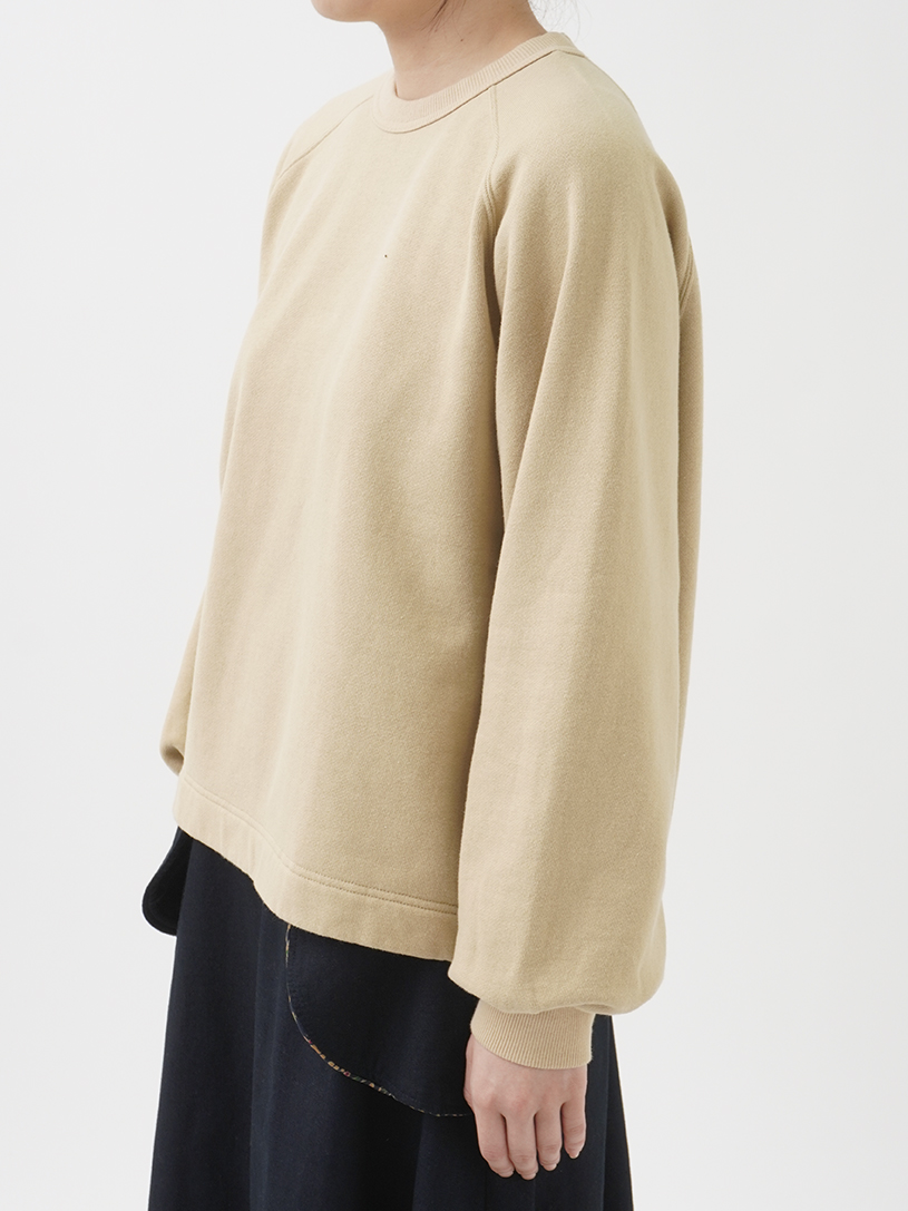 30／10タンブラー起毛 変形ラグランスエットシャツ