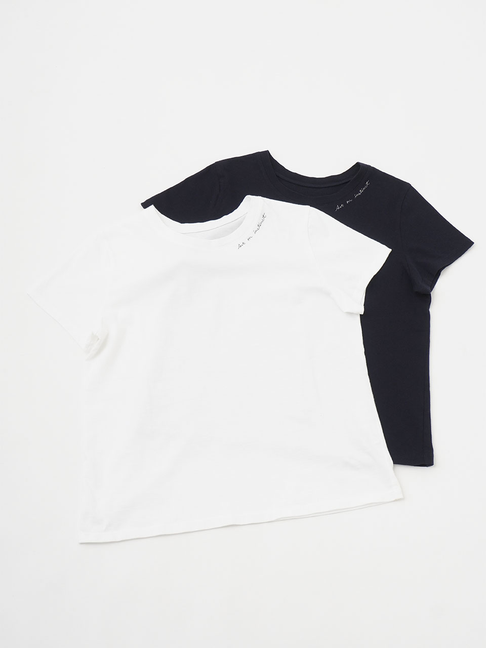 30／－ナチュラルソフト天竺 メッセージ刺繍Tシャツ