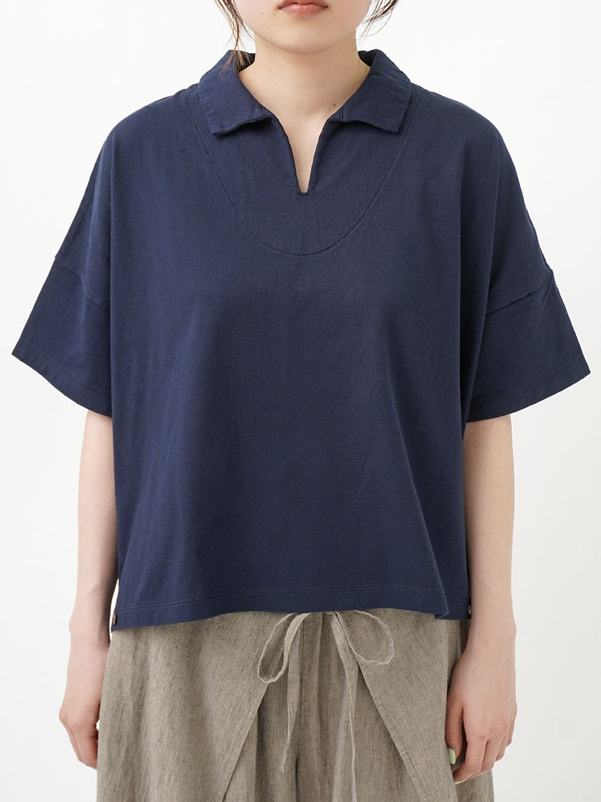 40／2CLASSIC天竺 襟付きTシャツ