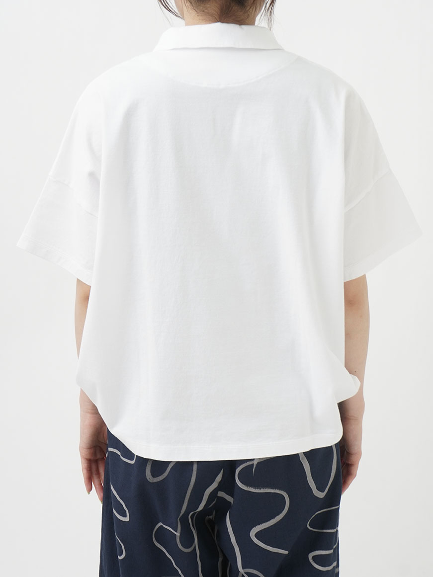 40／2CLASSIC天竺 襟付きTシャツ