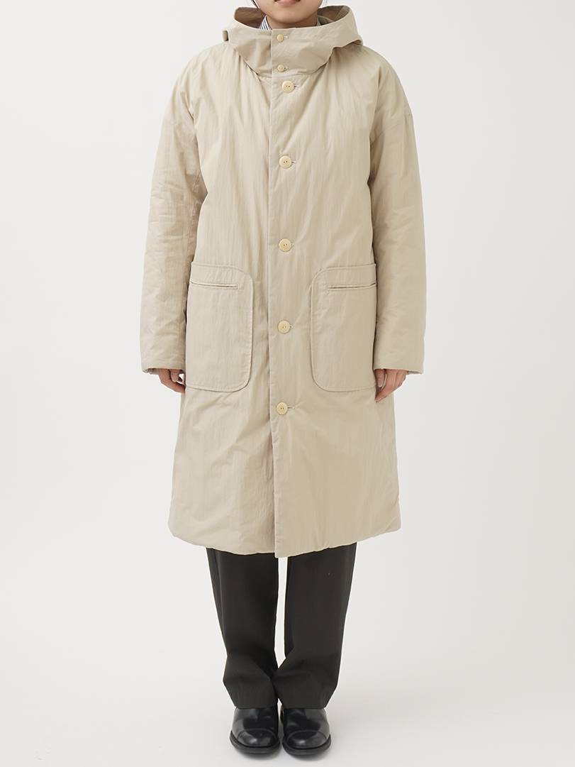 綿ナイロンダンプ フード付裏キルトコート