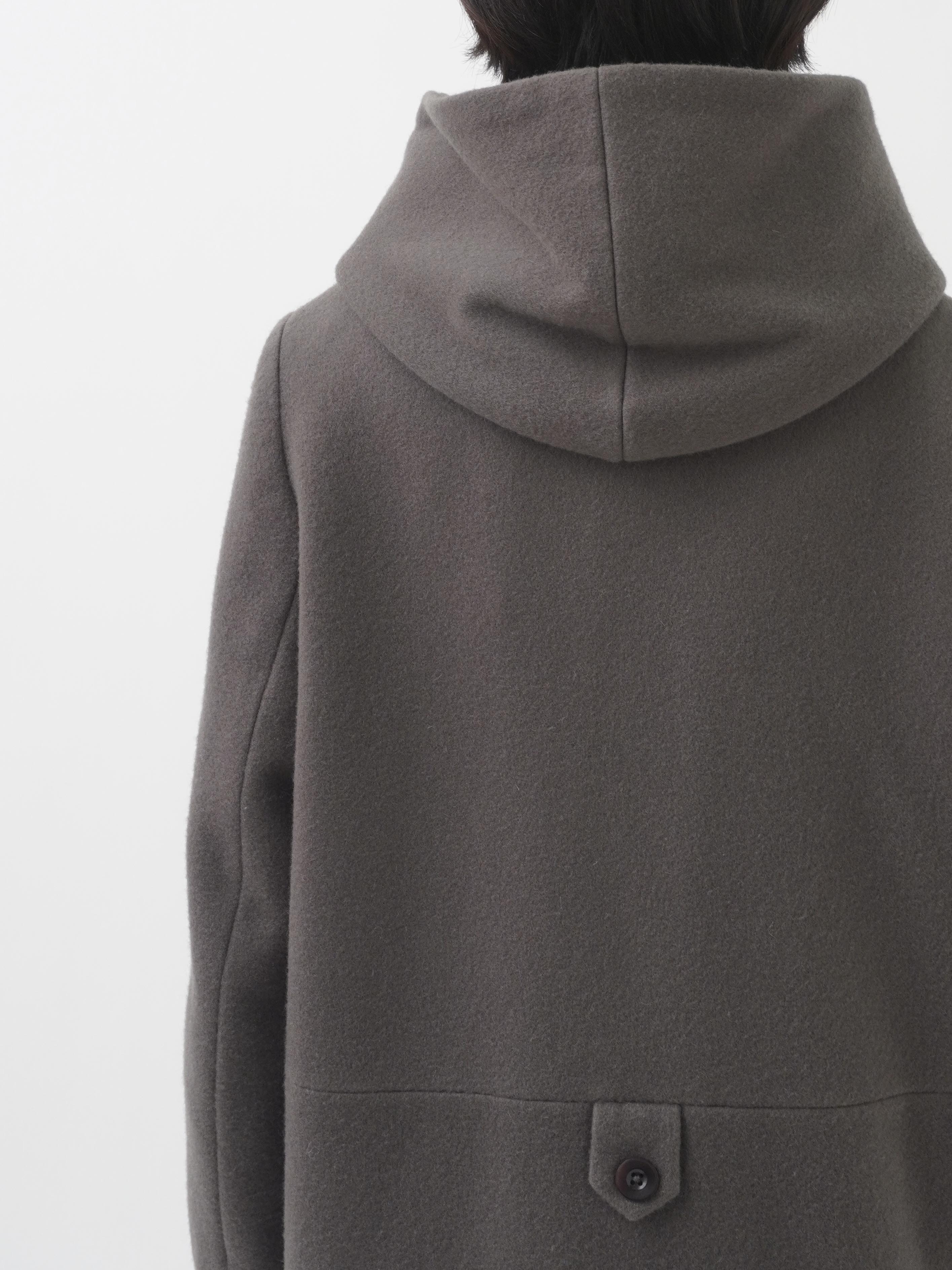 パラスパレス ウールフード付きコート ラムウールビーバー ウエスト切替えフード付コート