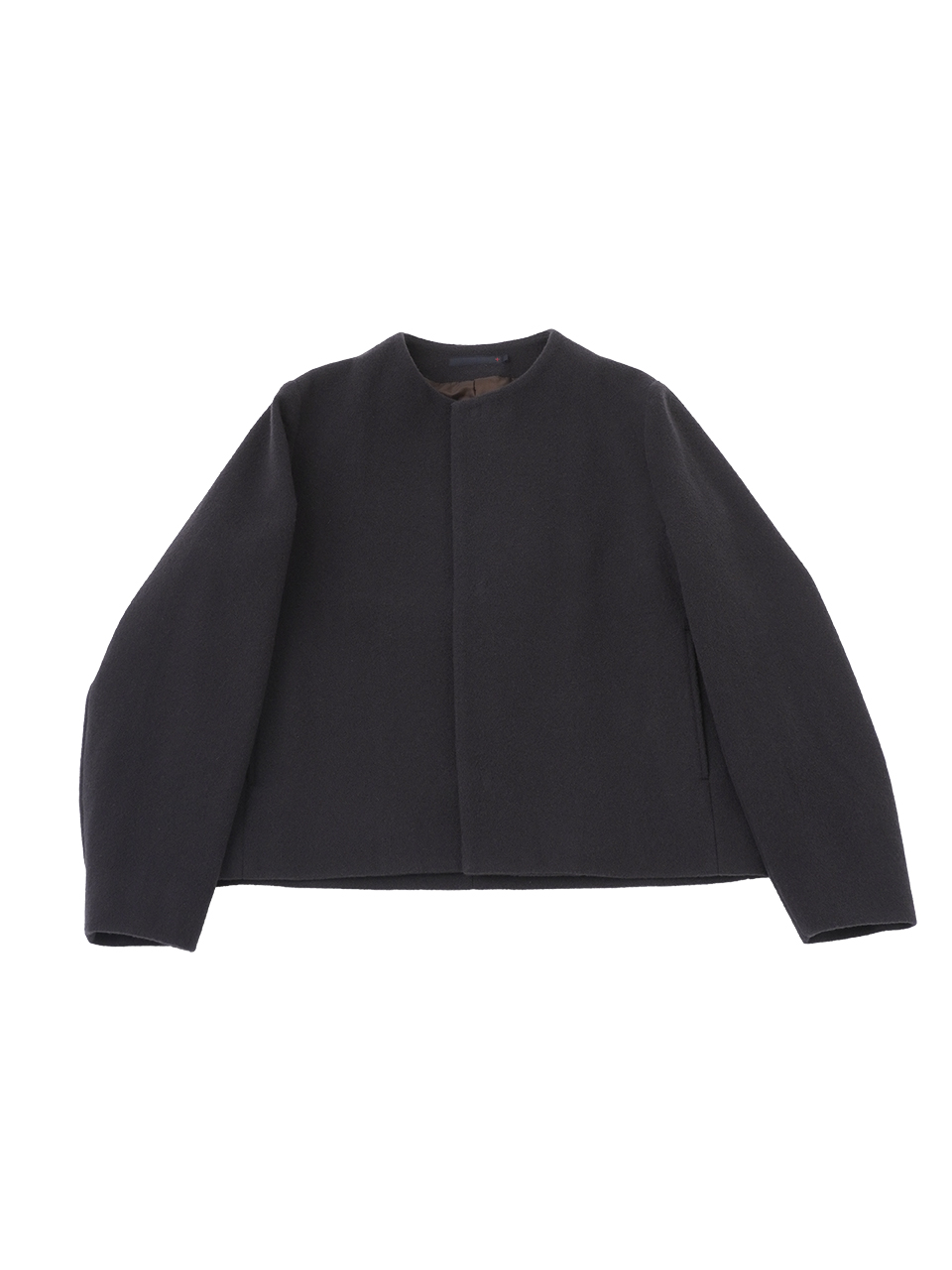 ラムウールビーバー　袖ラウンドシェイプショートコート