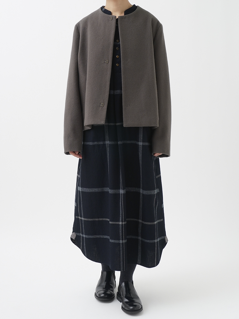 ラムウールビーバー 袖ラウンドシェイプショートコート