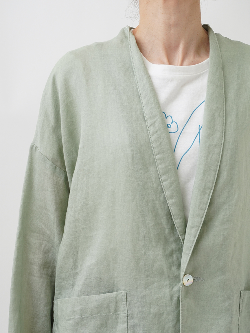 タイムセール！ラミー シアー ジャケット オリーブ　38 セール】オーバーサイズシングルテーラードジャケット