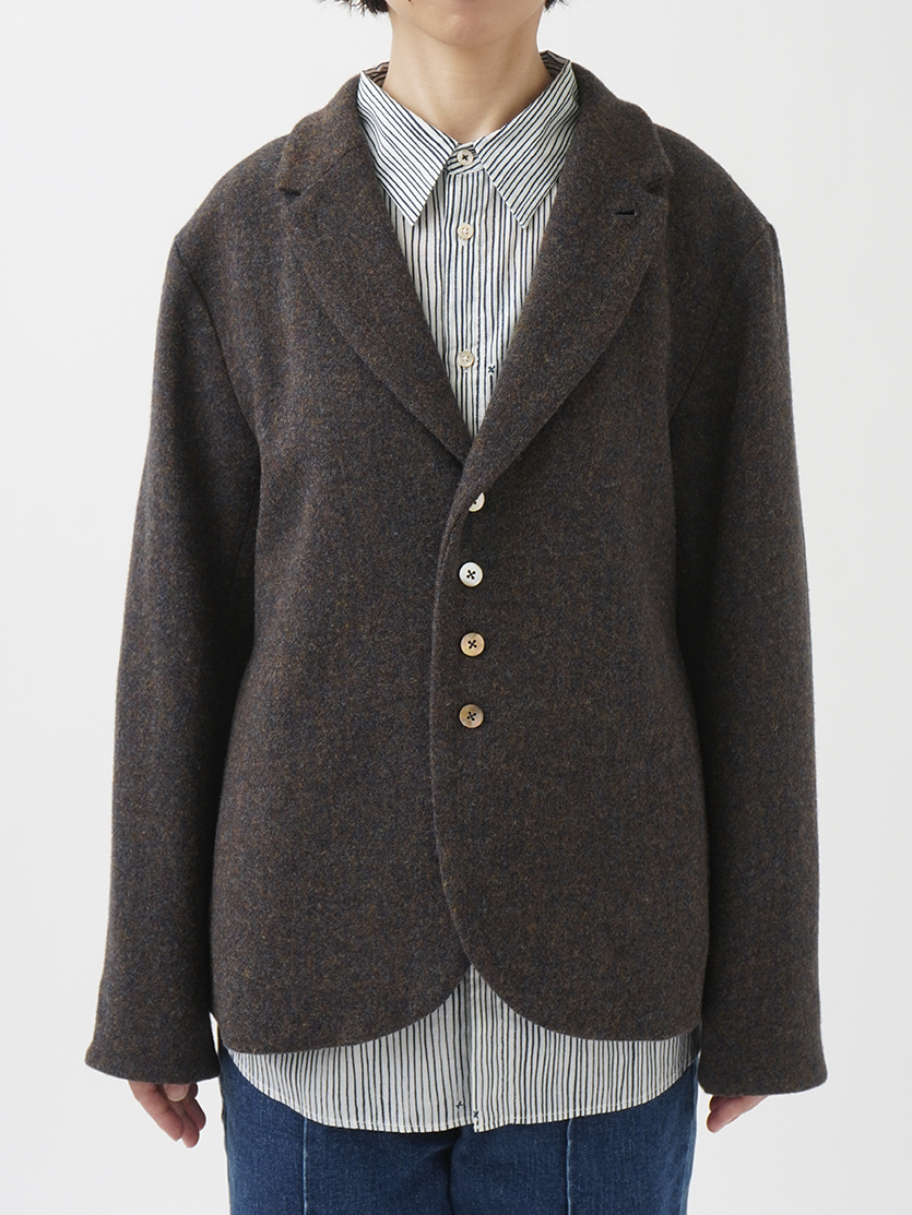 トラディショナルウールヘリンボン 5つ釦ジャケット