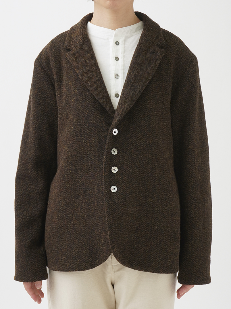 トラディショナルウールヘリンボン 5つ釦ジャケット