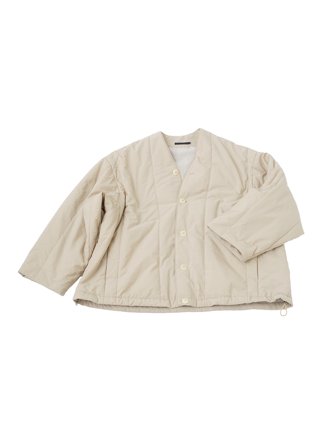 【美品】77circa リメイク ウエストゴム キルティング ジャケット 綿ナイロンダンプ ビッグシルエットキルトジャケット