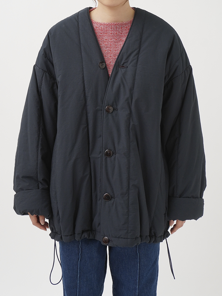 綿ナイロンダンプ ビッグシルエットキルトジャケット