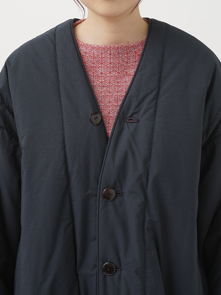 綿ナイロンダンプ ビッグシルエットキルトジャケット