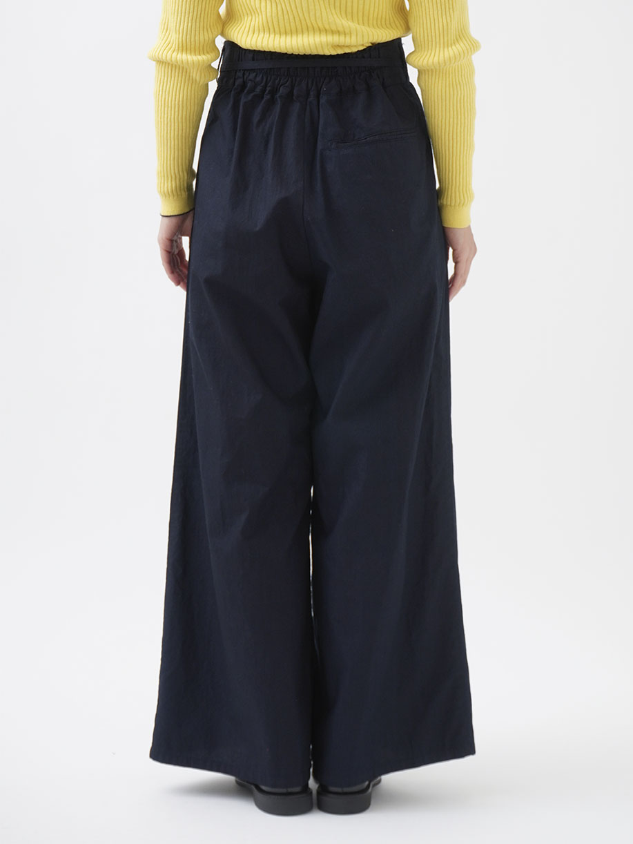 60／－インディゴハイカウントチノひも付ワイドパンツ