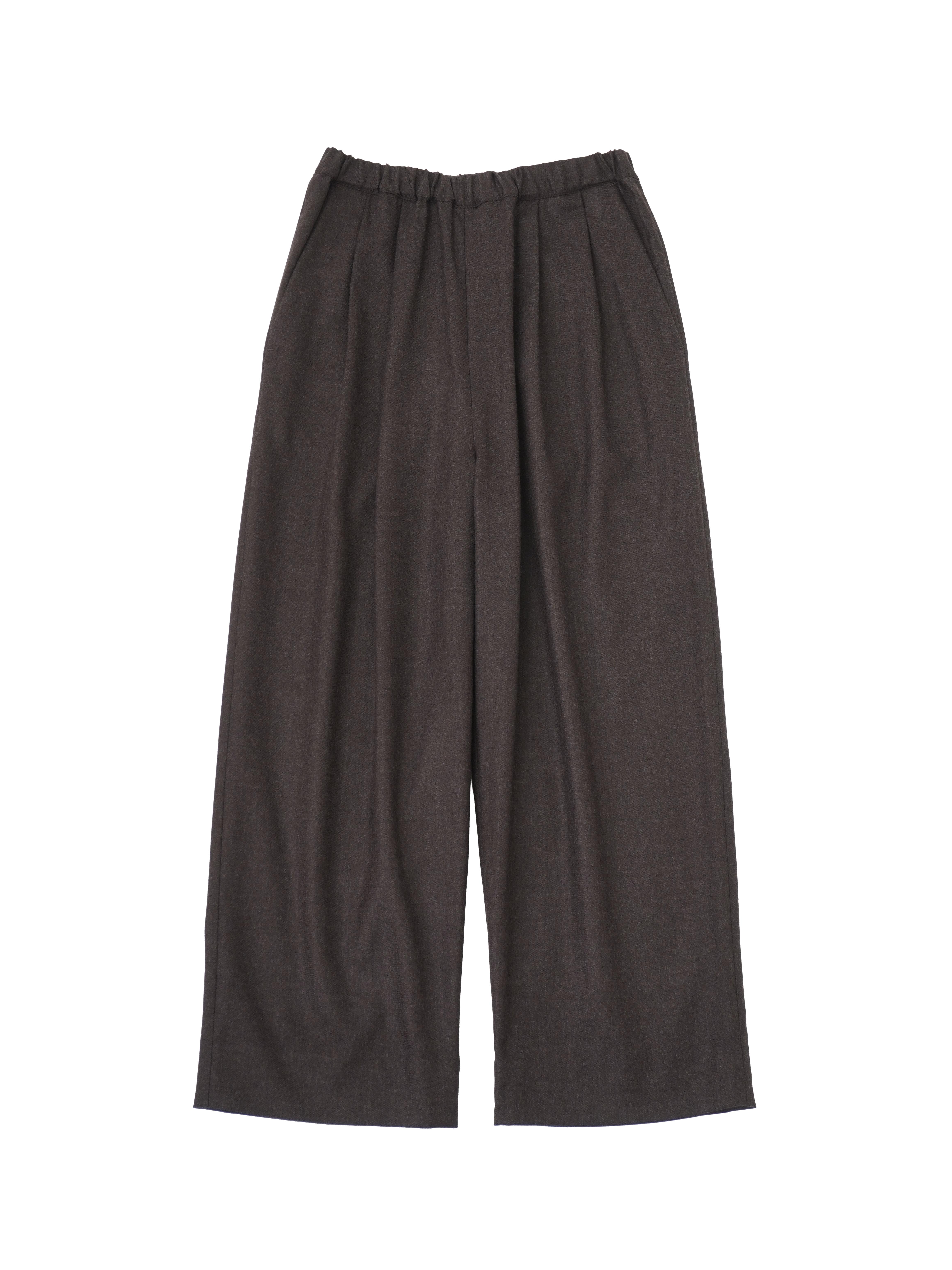 2／60ハイカウントフラノ ウエストゴムワイドパンツ