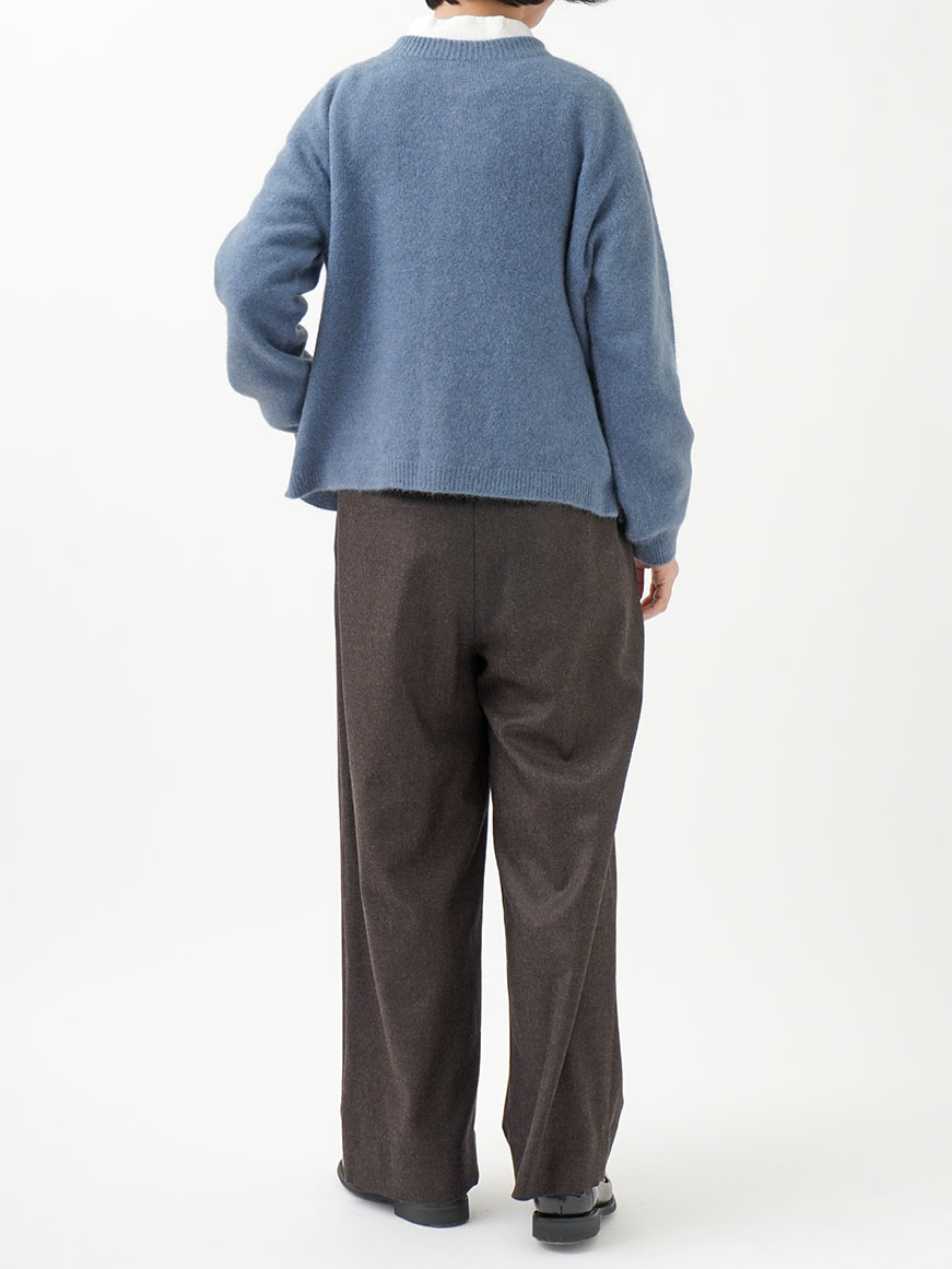 2／60ハイカウントフラノ ウエストゴムワイドパンツ