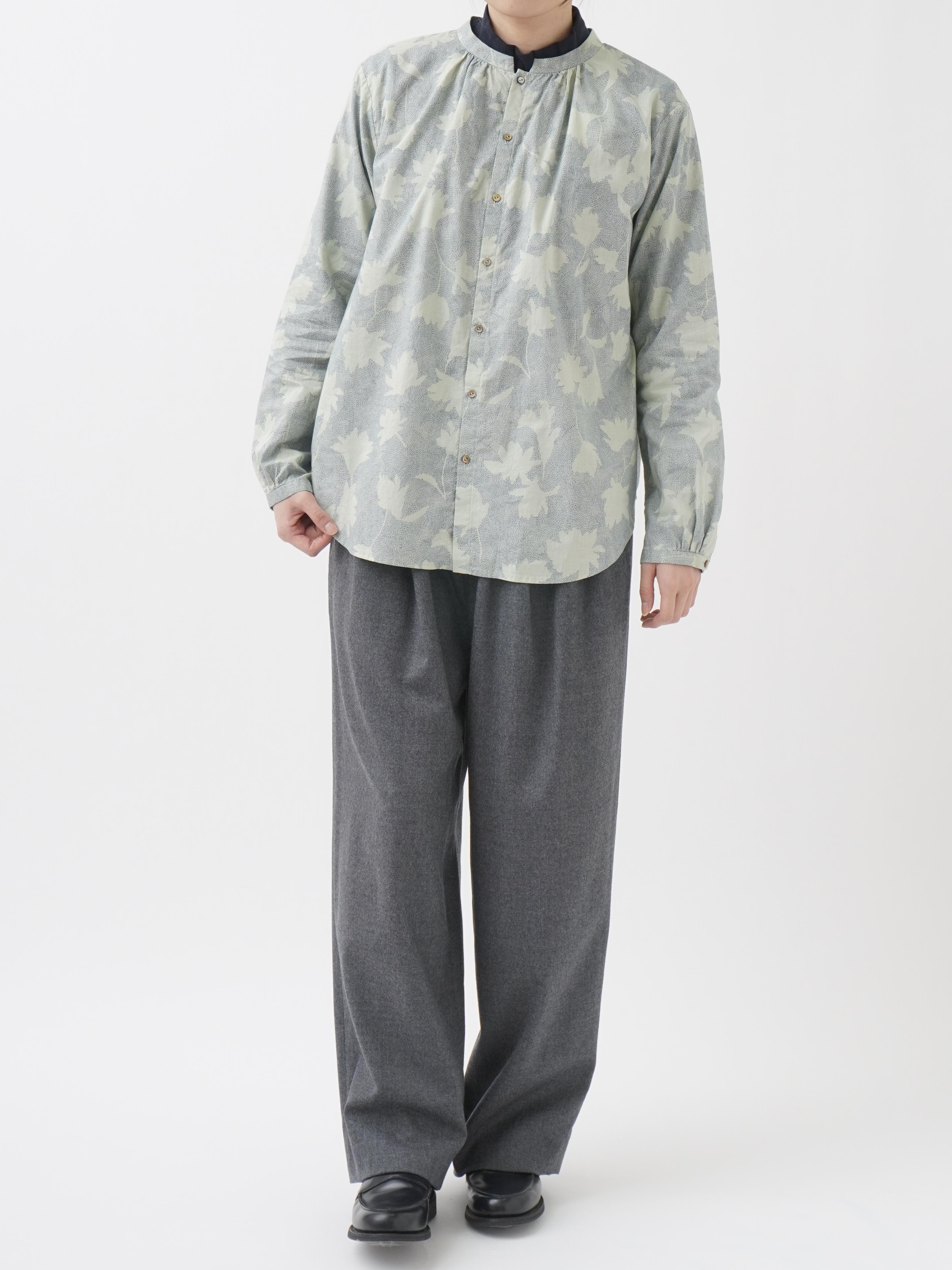 2／60ハイカウントフラノ ウエストゴムワイドパンツ