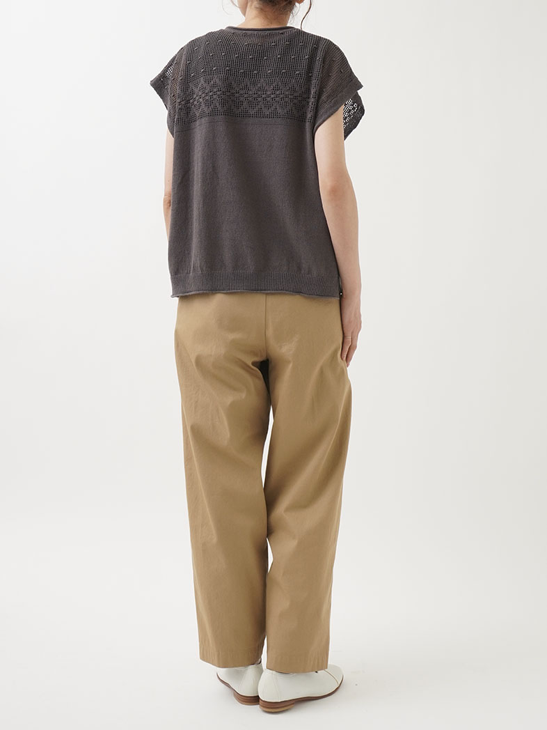 コットンリネンドビーオックスストレッチ カシュクールパンツ