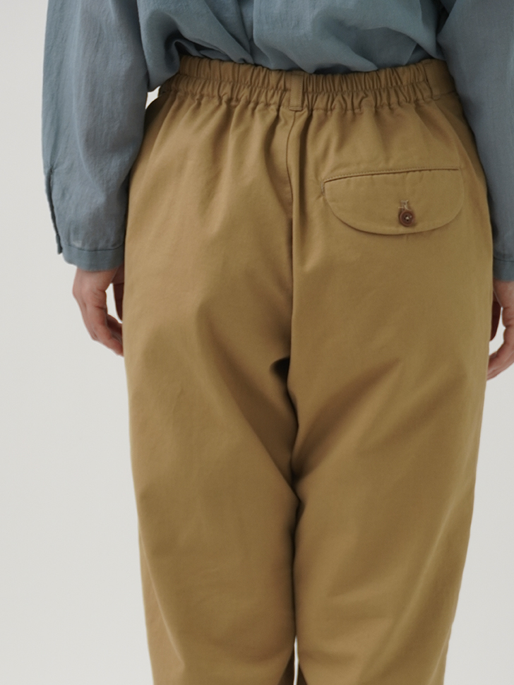 オーガニックコットンソフトチノクロス テーパードパンツ