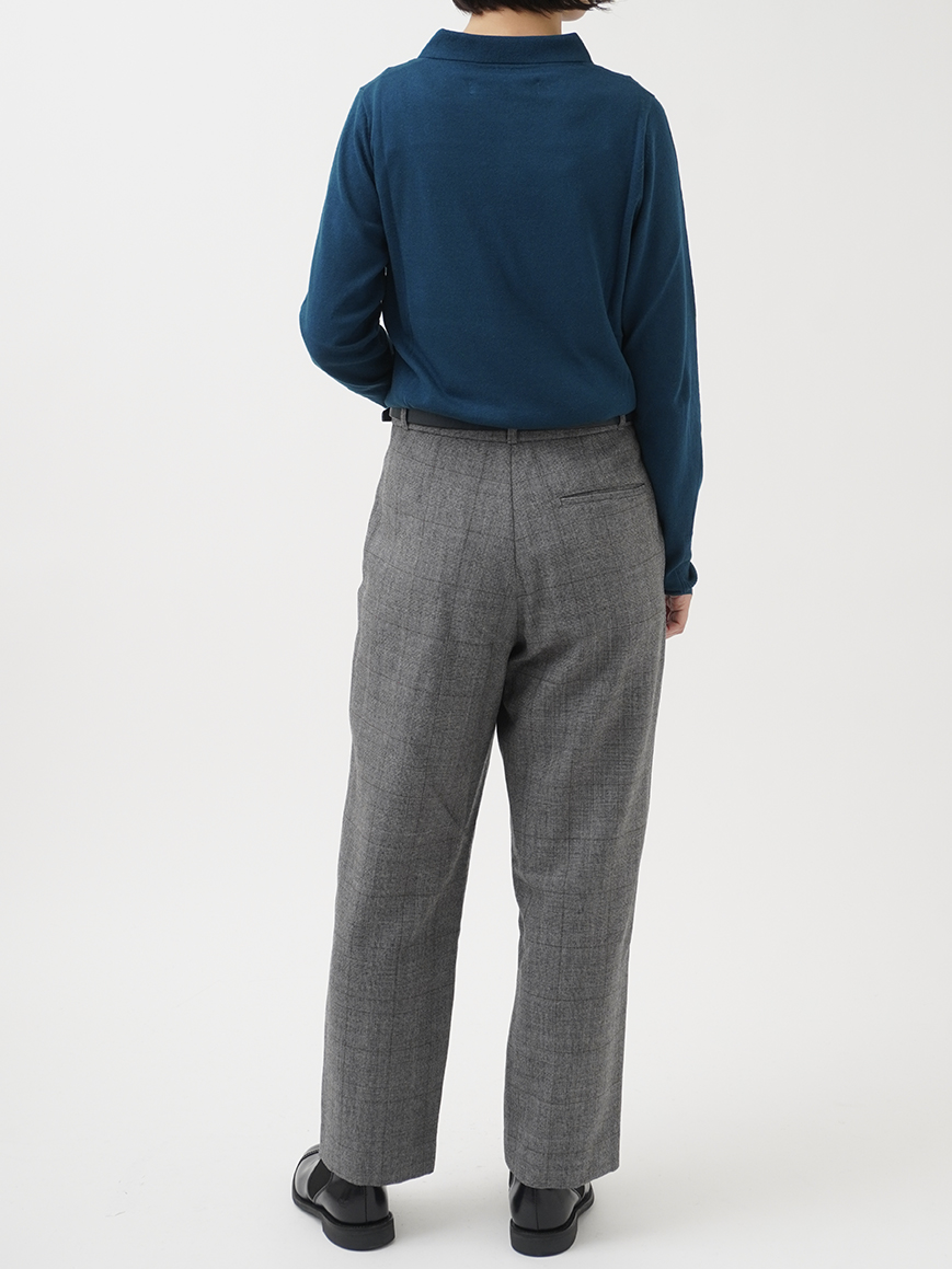 グレンチェック テーパードパンツ