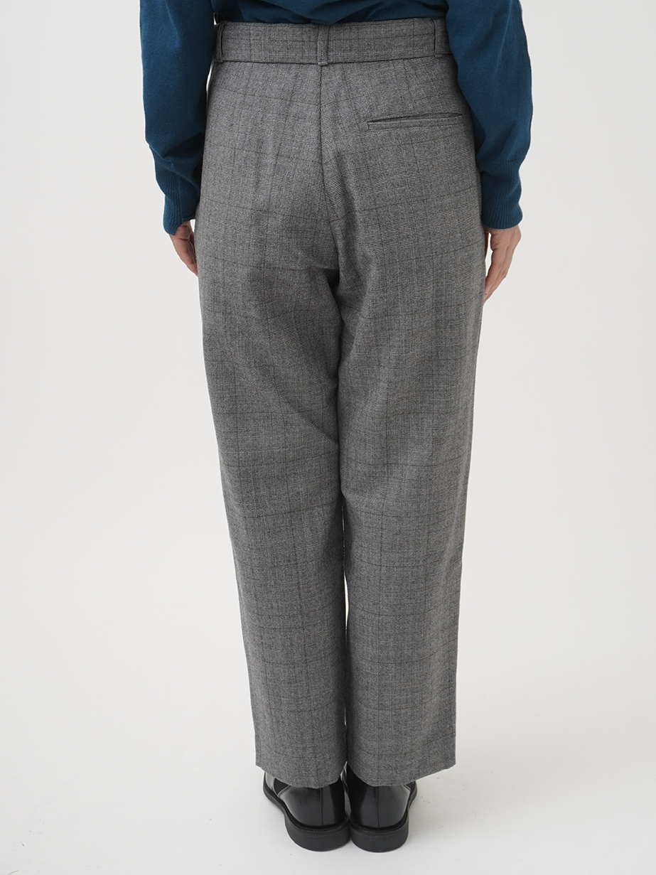 グレンチェック テーパードパンツ