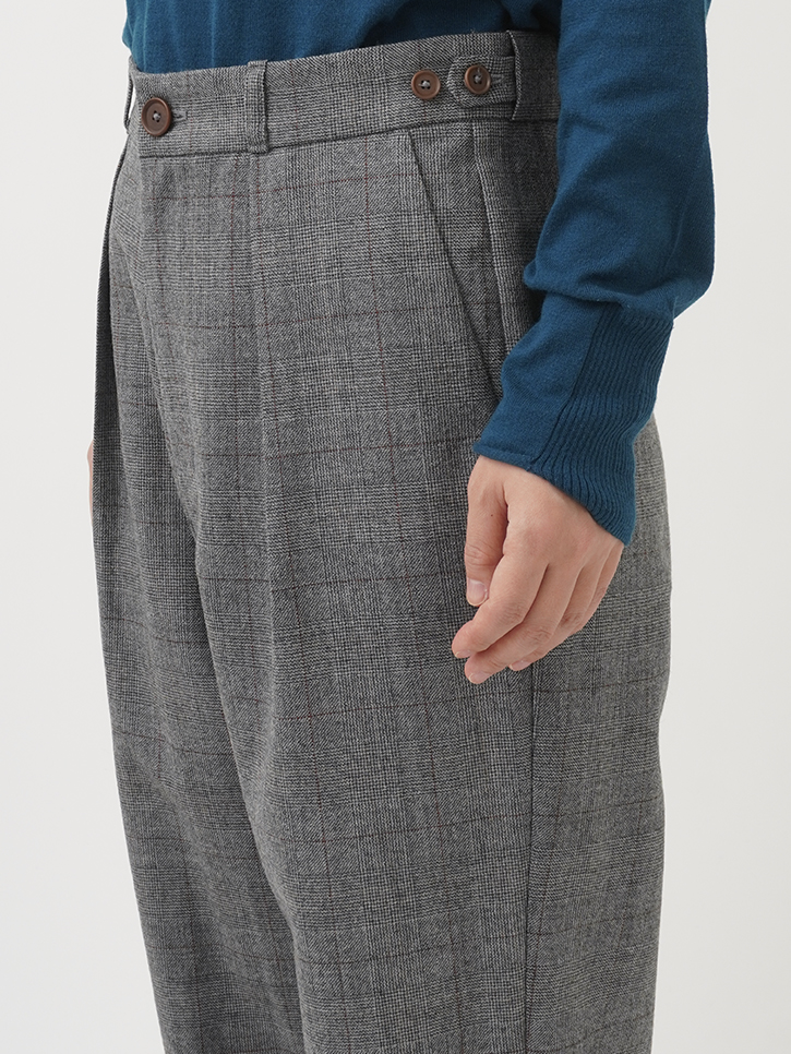 グレンチェック テーパードパンツ
