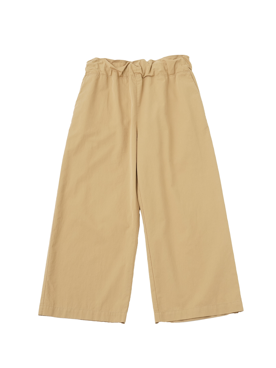 コットン朱子織 ストレートワイドパンツ