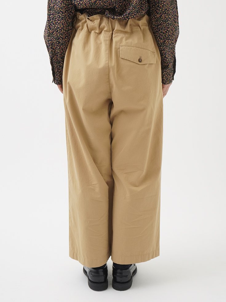 コットン朱子織 ストレートワイドパンツ