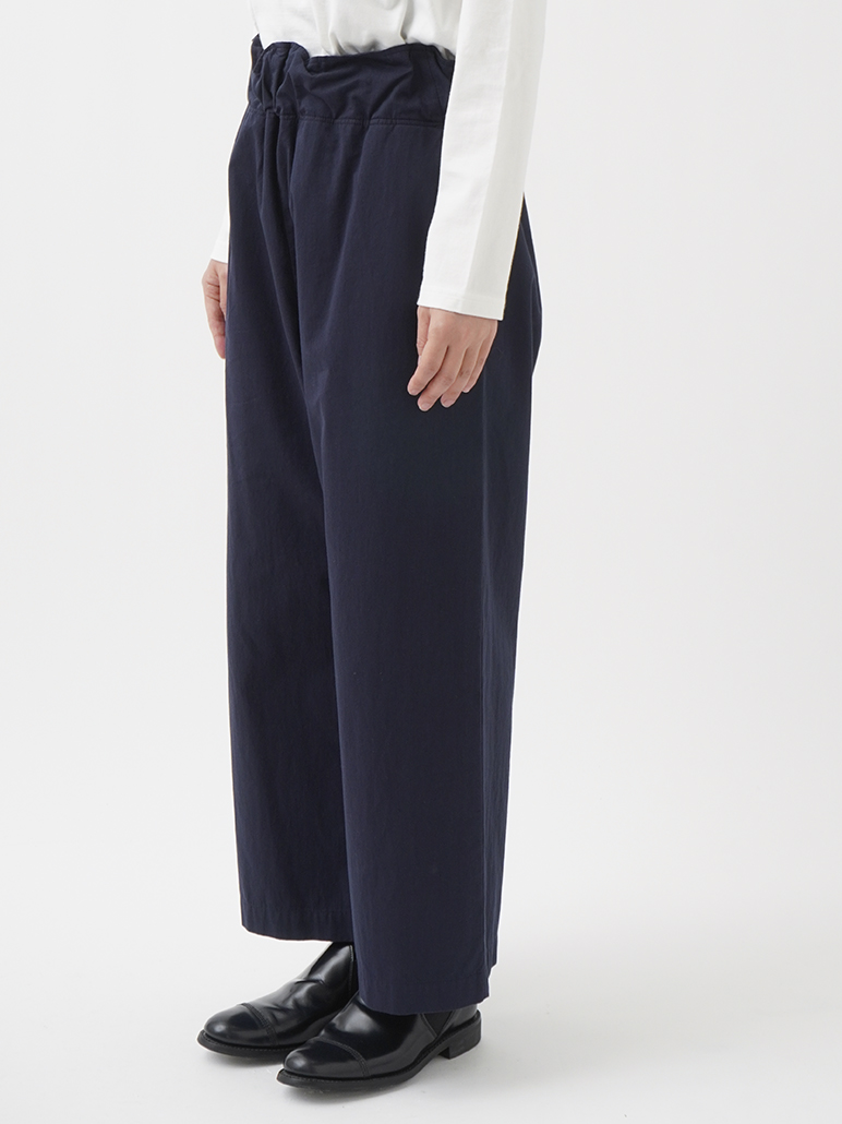 コットン朱子織 ストレートワイドパンツ