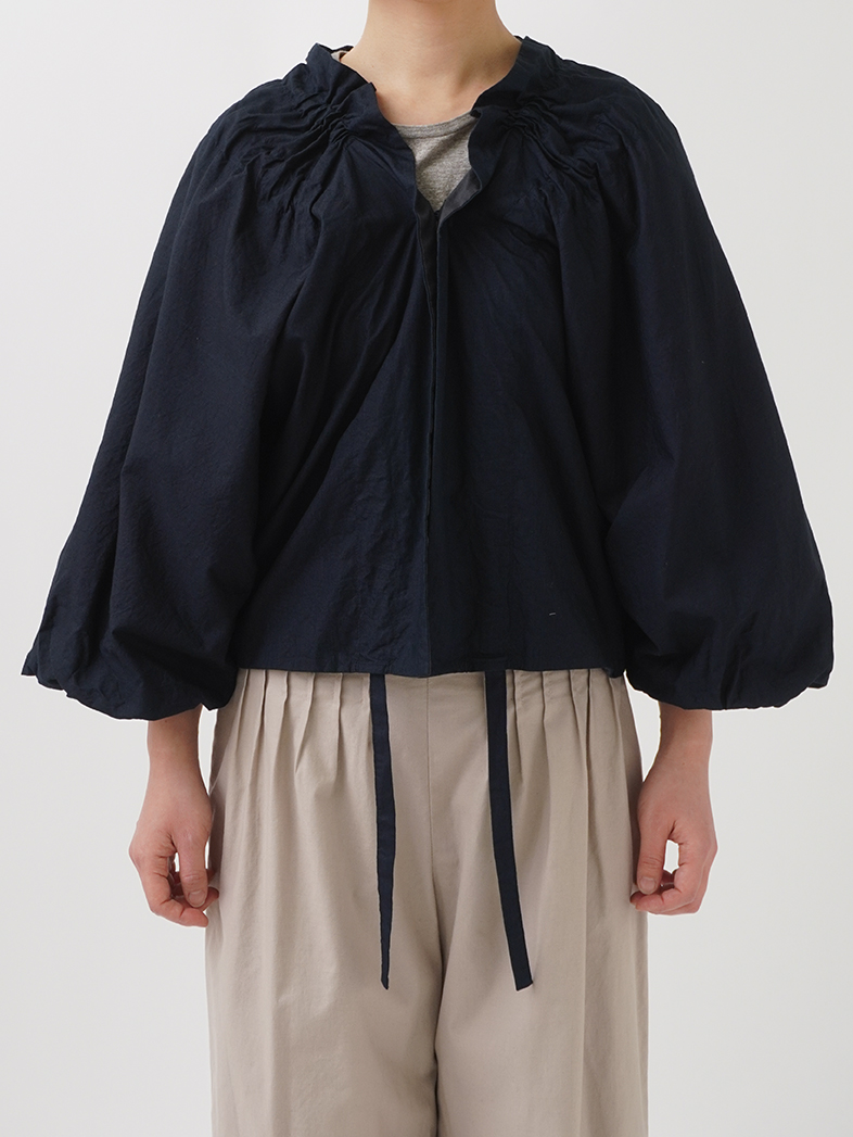 60／－インディゴハイカウントチノ ギャザーボレロ