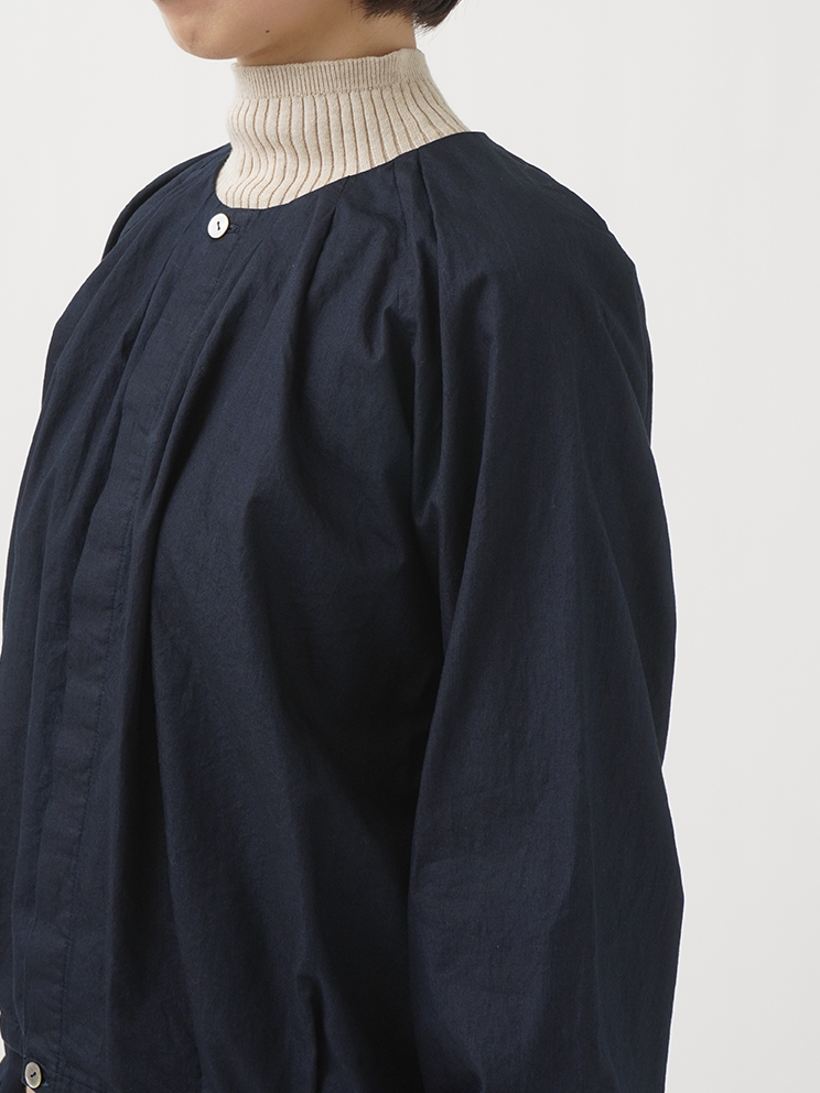 インディゴハイカウント バルーンタックブラウス