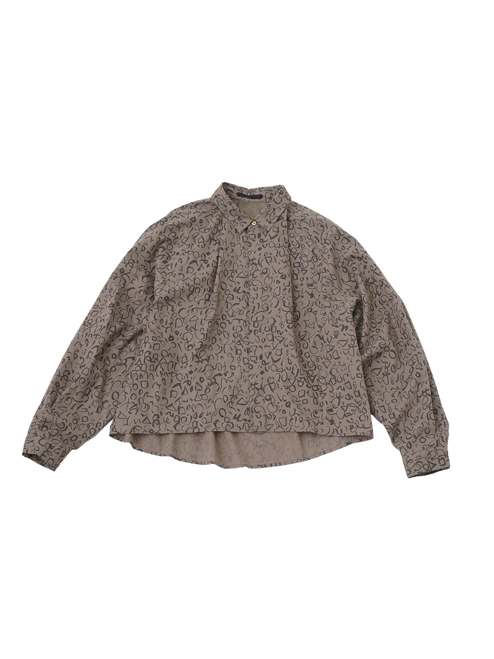 ８０／－コットンビエラ斯々然々柄　ラグラン袖シャツ