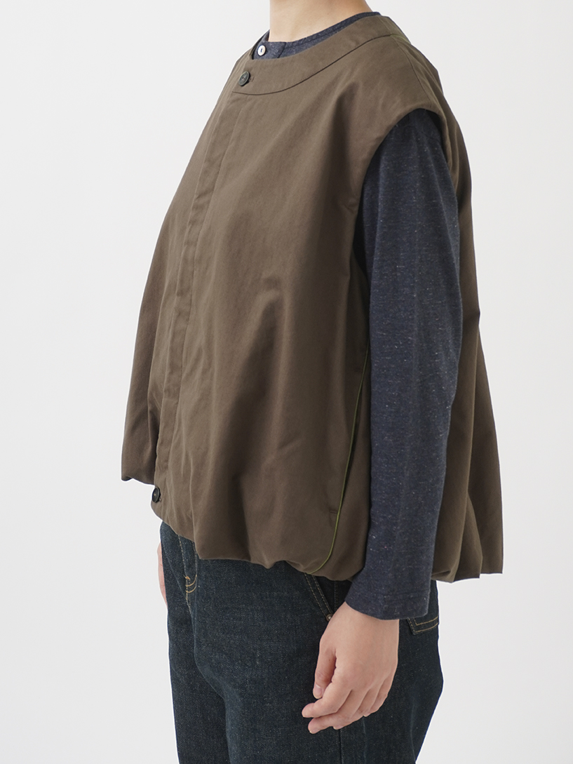 オーガニックコットンソフトチノクロス クルー襟ベスト