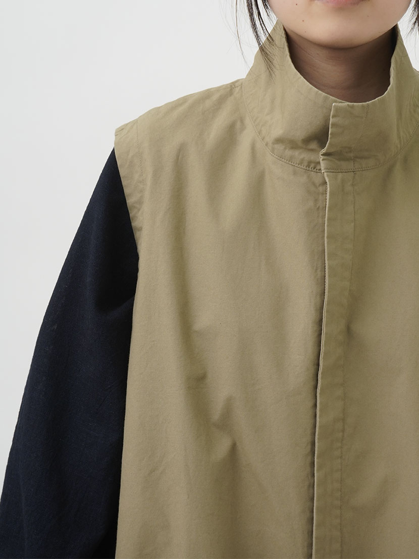 高密度コンパクト馬布ピーチ ジップアップベスト