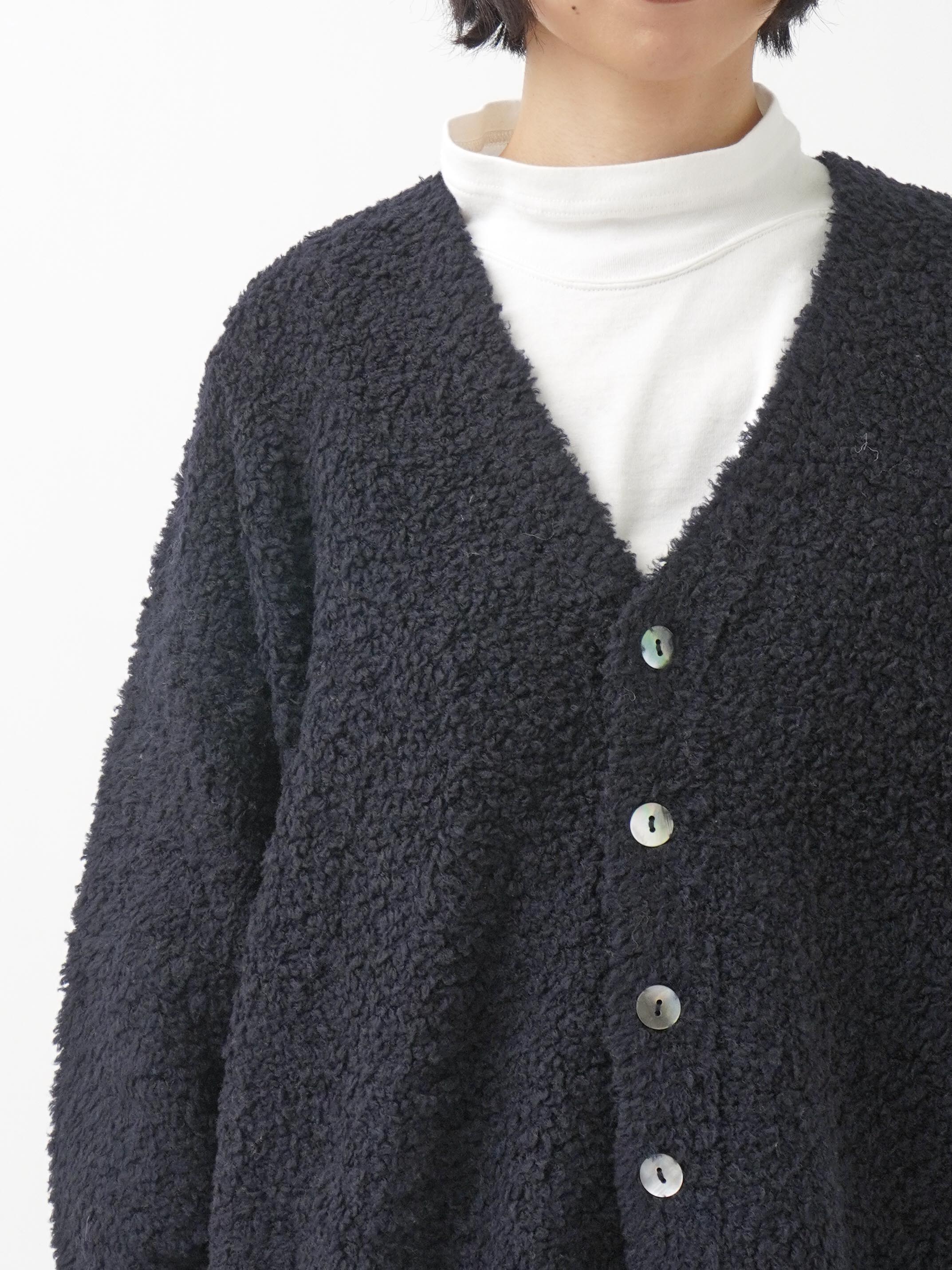 3Gウールナイロン モコモコカーディガン