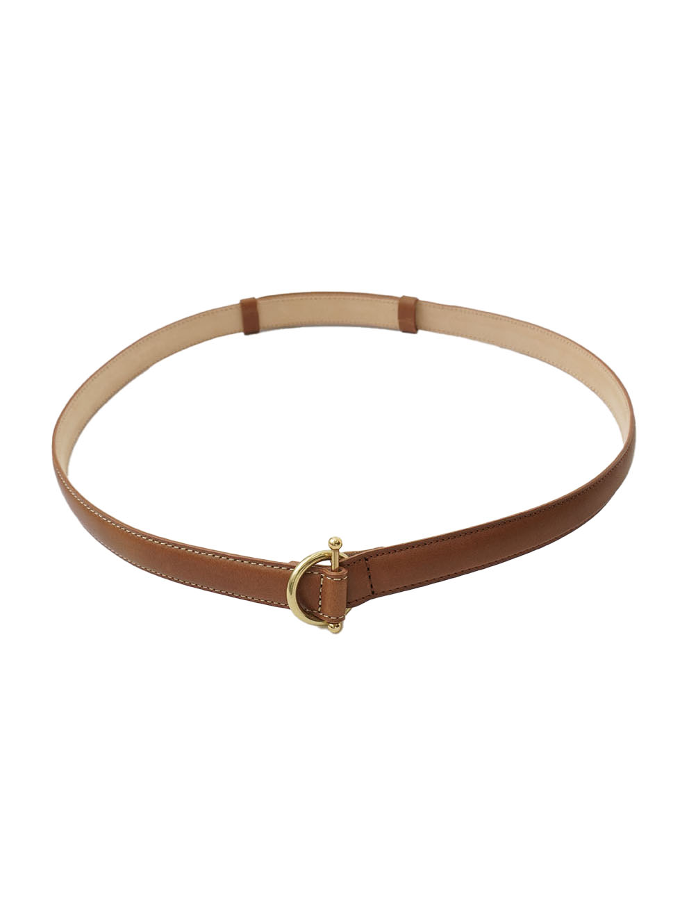 オイルヌメ革　ひっかけナローベルト