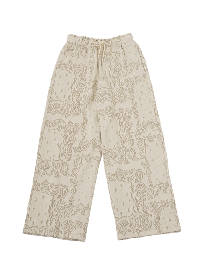 ２０／２×２０／２ＪＱ草若葉柄　ストレートイージーパンツ